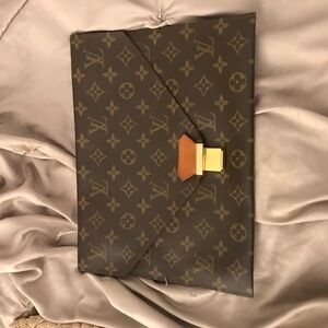 Louis Vuitton Black and Brown Monogram Laptop Bag